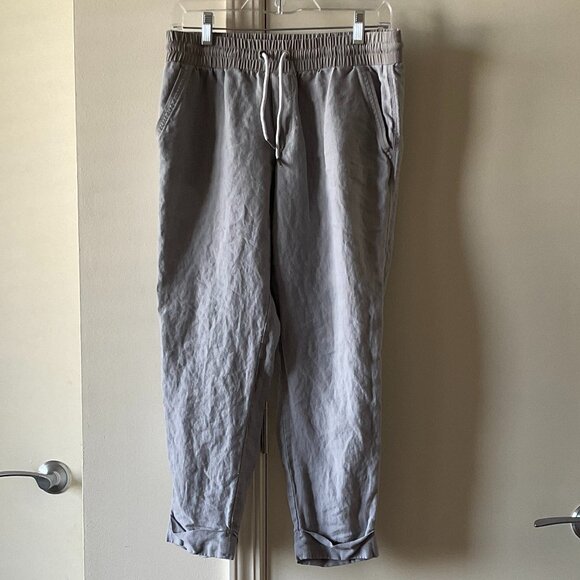 Athleta Women’s Linen Pull-On Jogger Pants Light Gray Size 4 - Picture 1 of 10